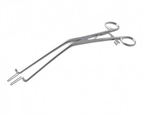 Heaney Hysterectomy Forceps, Straight, Single Groove, 14" (35.6 Cm)